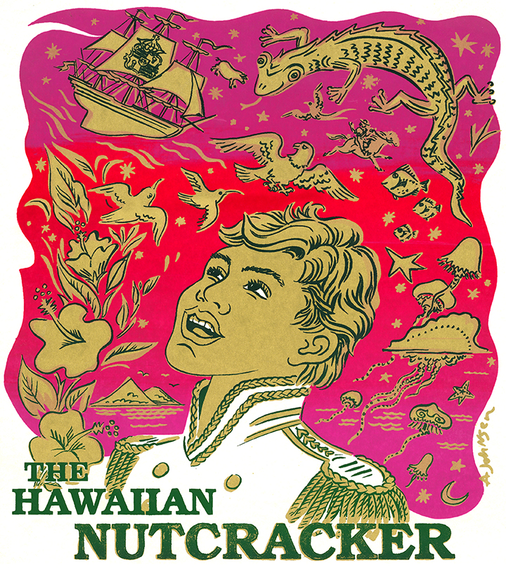 Illustration of Hawaiian Nutcracker poster